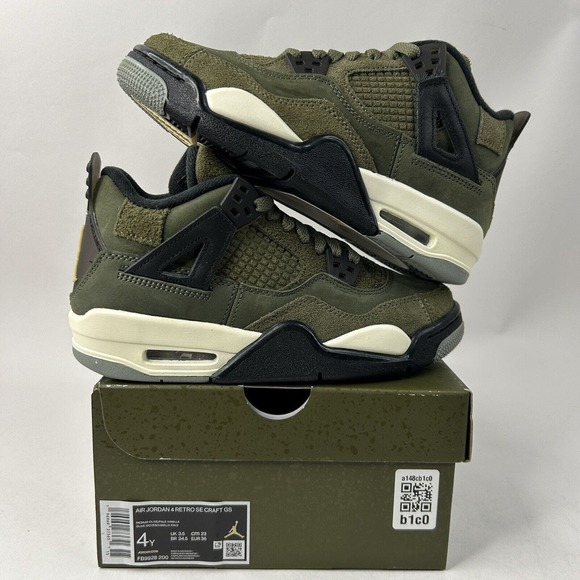 Nike Shoes - Nike Shoes Air Jordan 4 Retro GS SE Craft “Olive Green” 2024